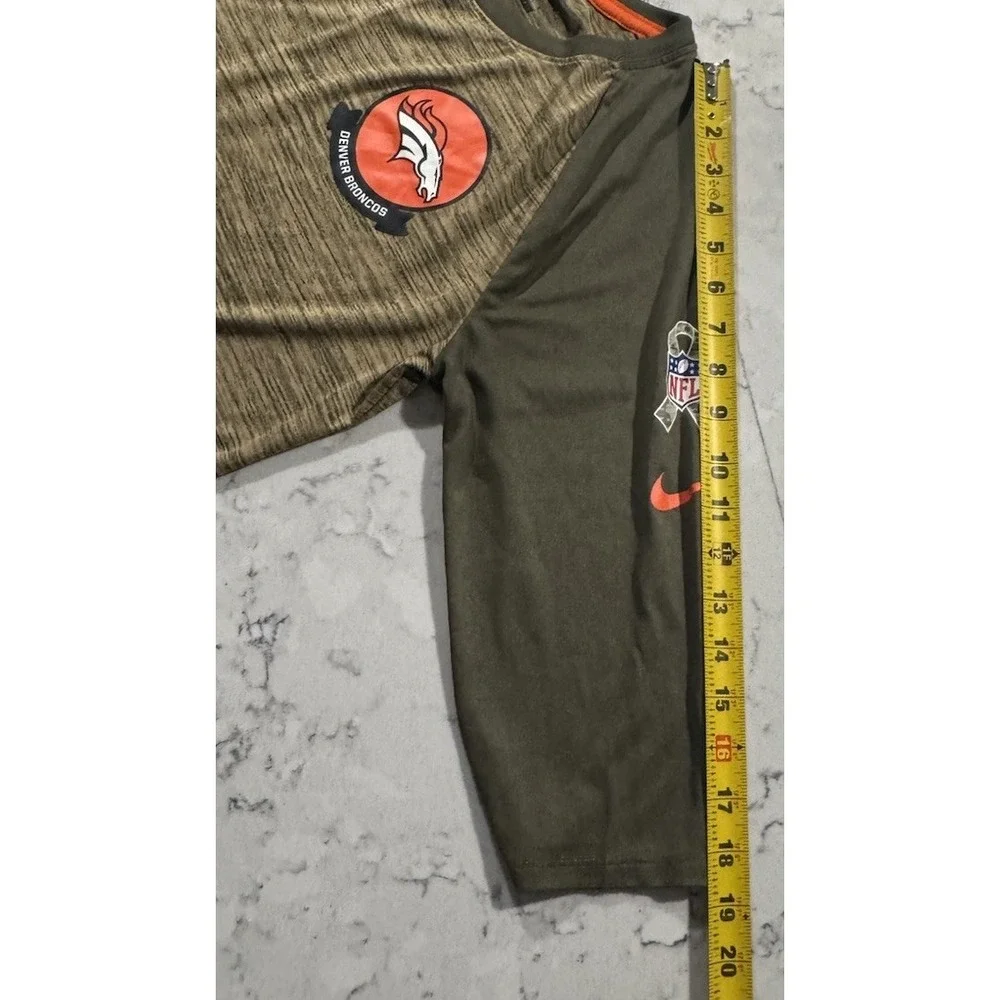 Nike Denver Broncos Salute to Service T-Shirt Womens Medium Green 3/4 Sleeve NFL